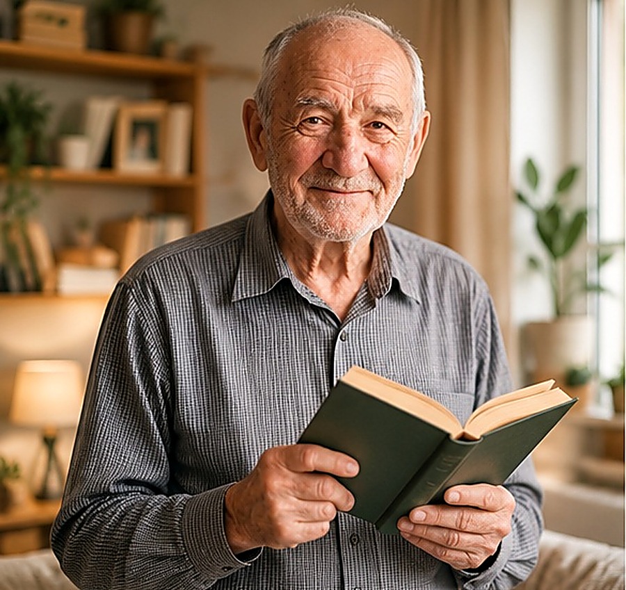 Senior we własnym mieszkaniu, spokojny i bezpieczny